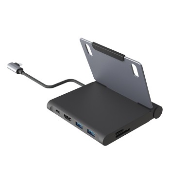 7-in-1 Hub+Tablet Folding Stand