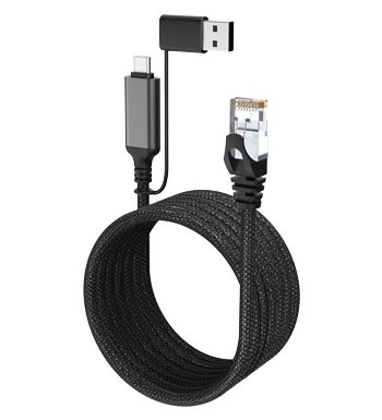 2-in-1 USB4 C+RJ45 Magnetic Cable