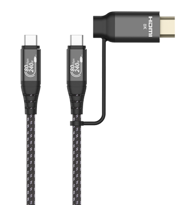 2-in-1 80Gbps 8K Cable